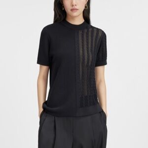 Jacquemus Top Sheer Knit Short Sleeve Unisex Pullover Shirt Sz XS